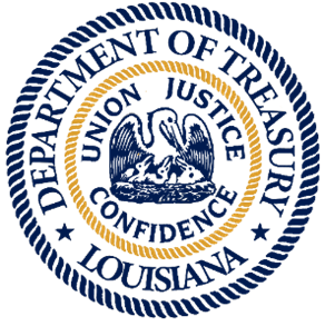 Seal of the Louisiana Department of Treasury featuring an eagle and the words 